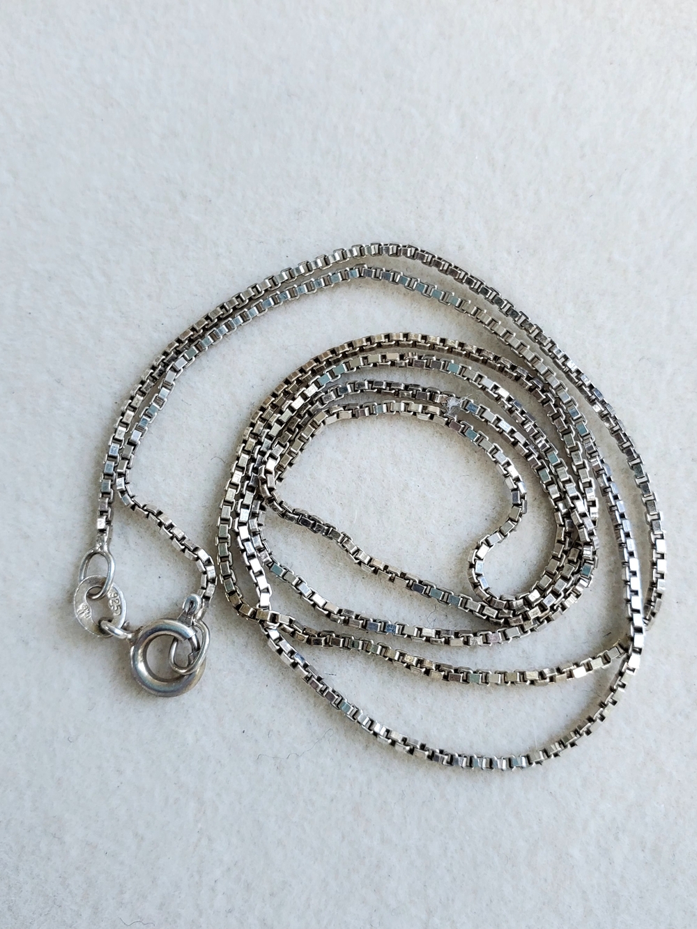 Italian Sterling Silver Box Chain Necklace - 4.47 g
